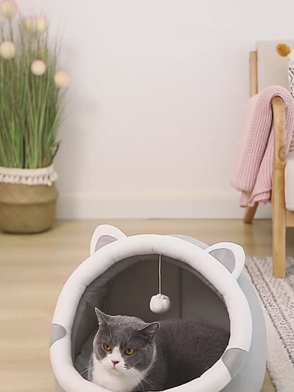 CatComfort – Przytulne Legowisko z Uszami dla Kota